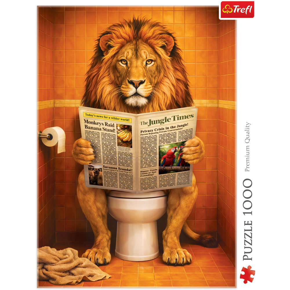 Humorous Bathroom Lion 1000 Piece Jigsaw Puzzle Image 2
