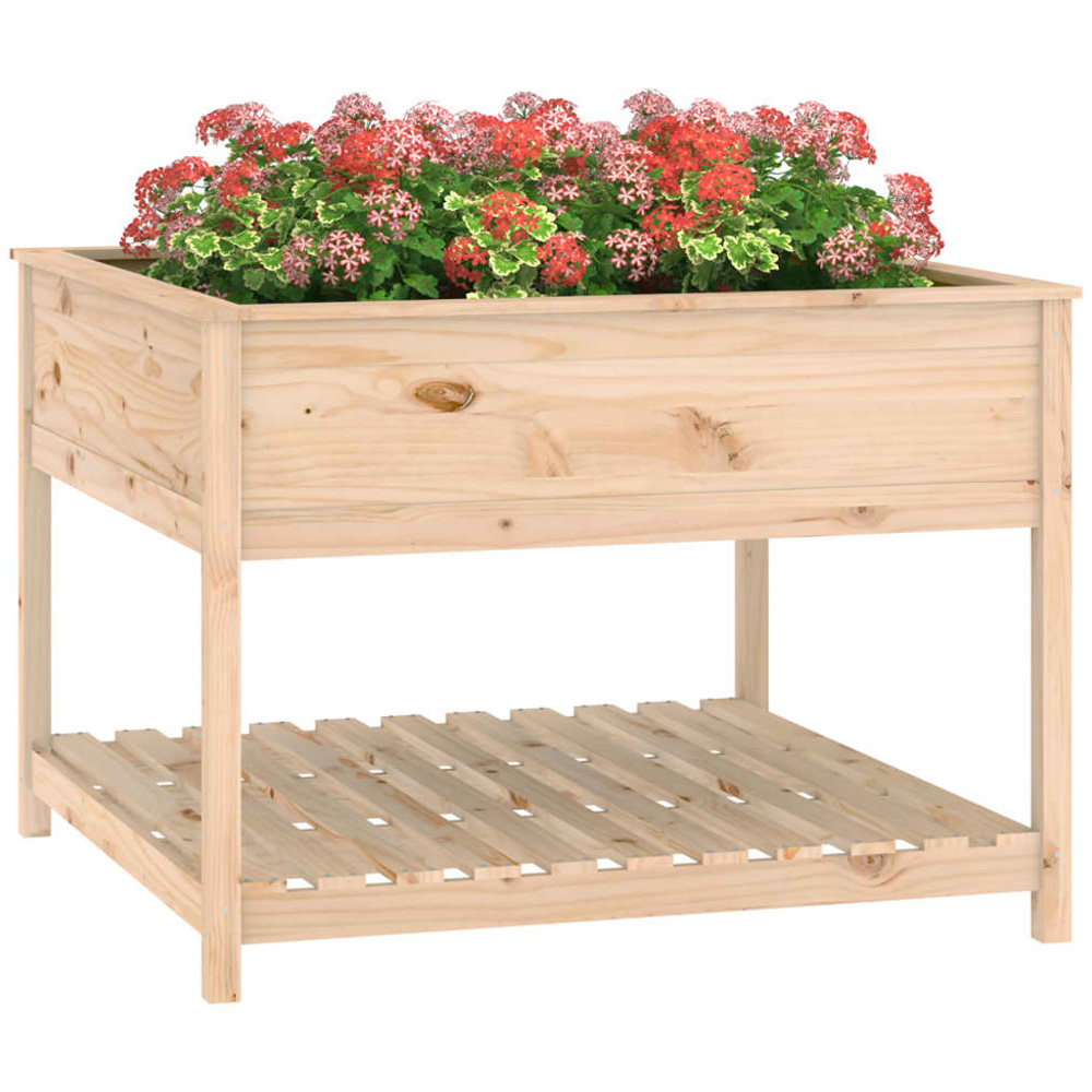 vidaXL Brown Pine Wood Raised Garden Bed 81 x 111.5 x 111.5cm Image 3