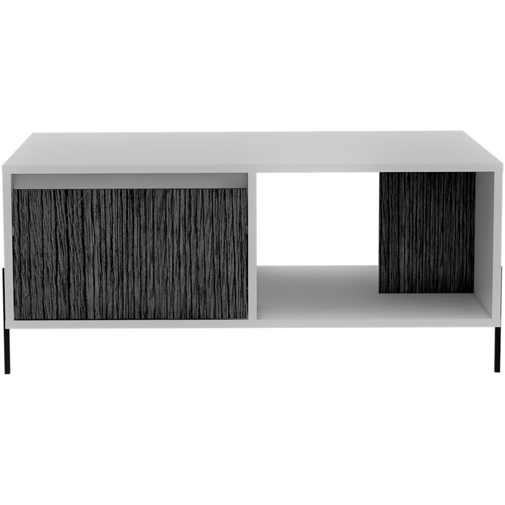 Core Products Dalla Single Drawer White and Carbon Grey Coffee Table Image 2