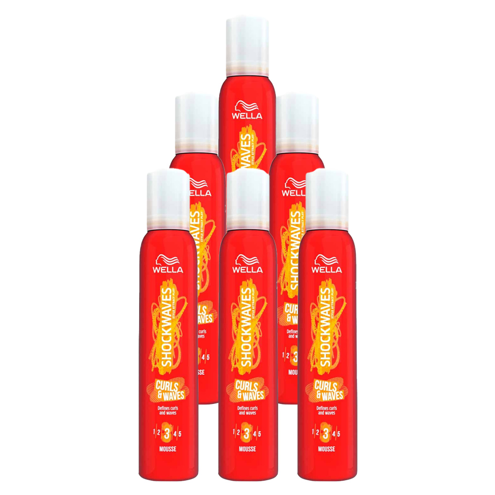 Wella Shockwaves Curls and Waves Mousse Case of 6 x 200ml Image 1