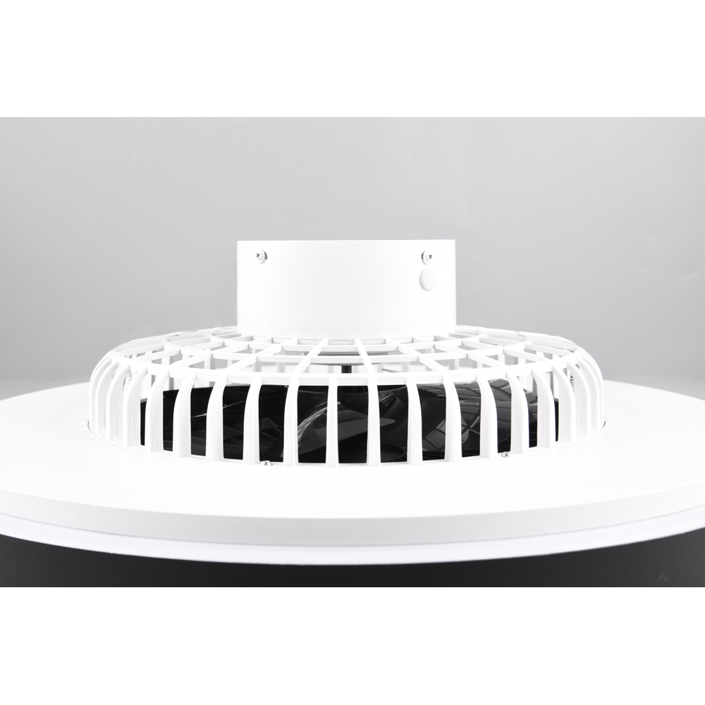 TRIO Halmstad Matt Black and White LED Ceiling Fan Light Image 5