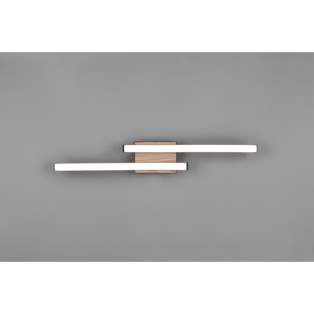TRIO Route Wood Imitation 2 Light LED Ceiling Light Image 3