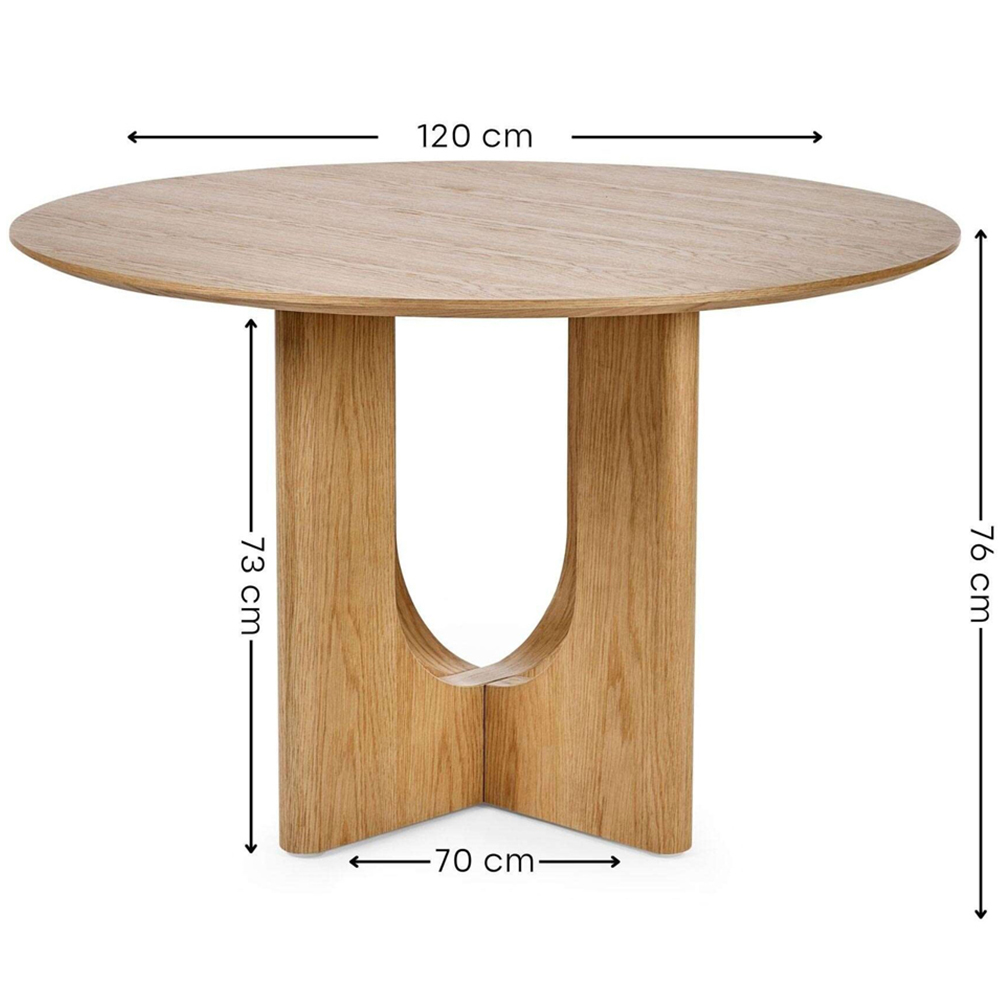 Julian Bowen Cellini 4 Seater Natural Oak Effect Round Dining Table Image 9
