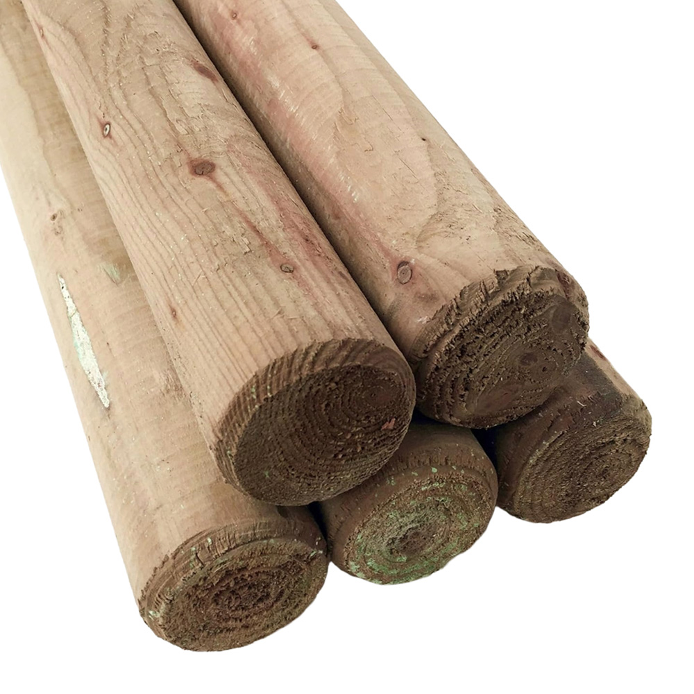 Inspirational Gifting Round Wooden Fence Post 1.8m x 50mm 15 Pack Image 3