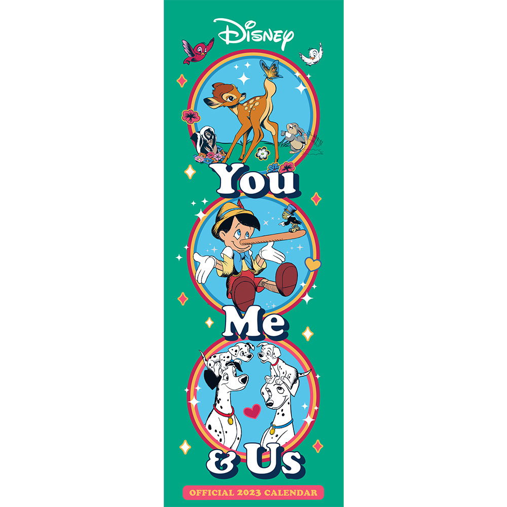 Official Disney You Me And Us 2023 Slim Entertainment Calendar Image 1