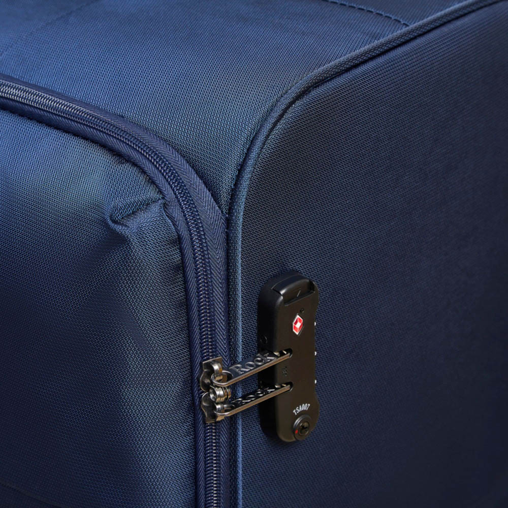 Rock Luggage Paris Set of 3 Navy Softshell Suitcases Image 5