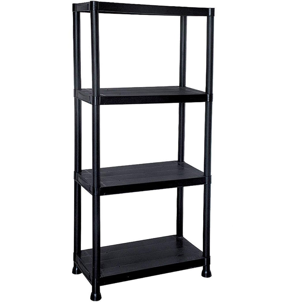 Gr8 Home 4 Shelf Black Plastic Storage Unit Image 1