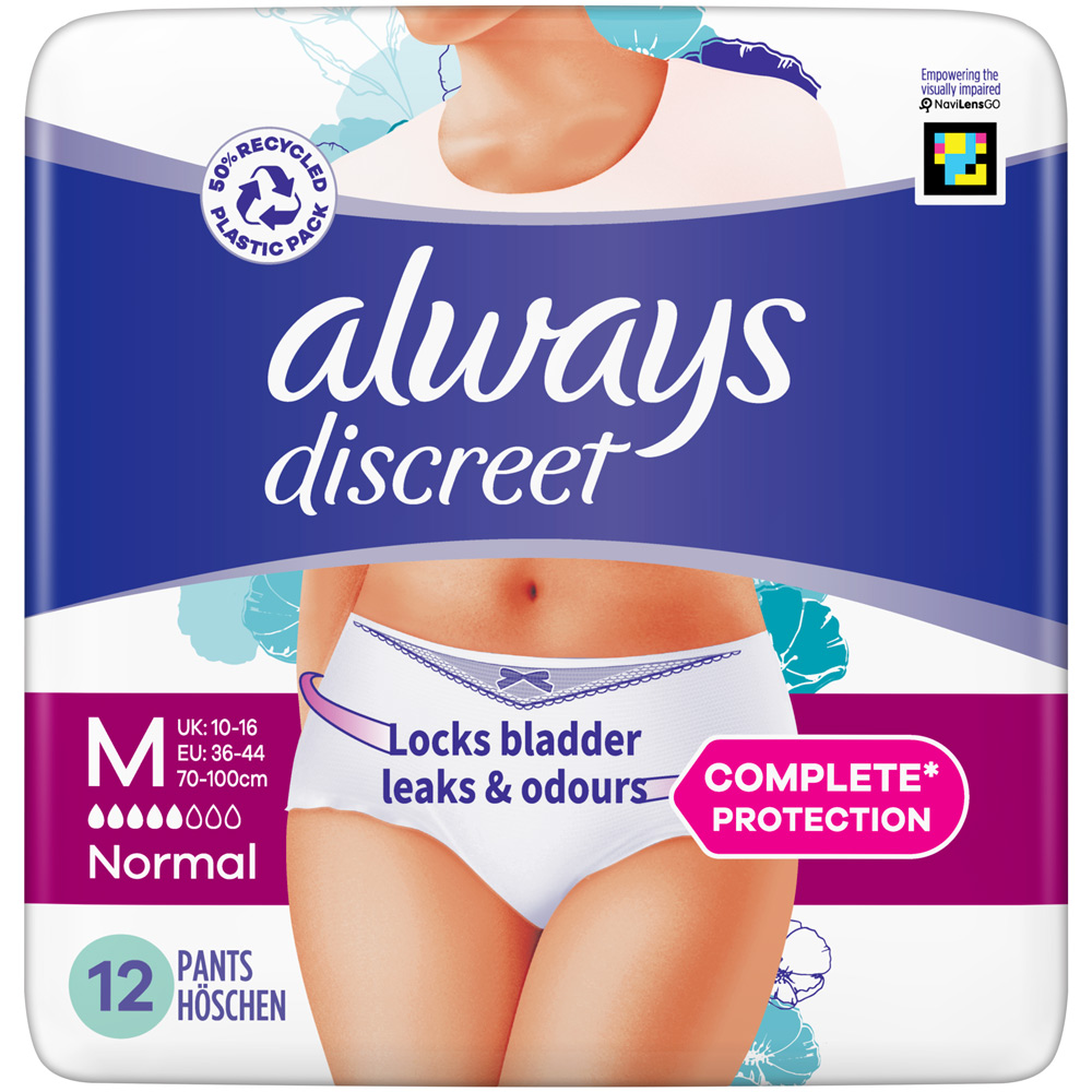 Always Discreet Incontinence Normal Pants Medium 12 Pack