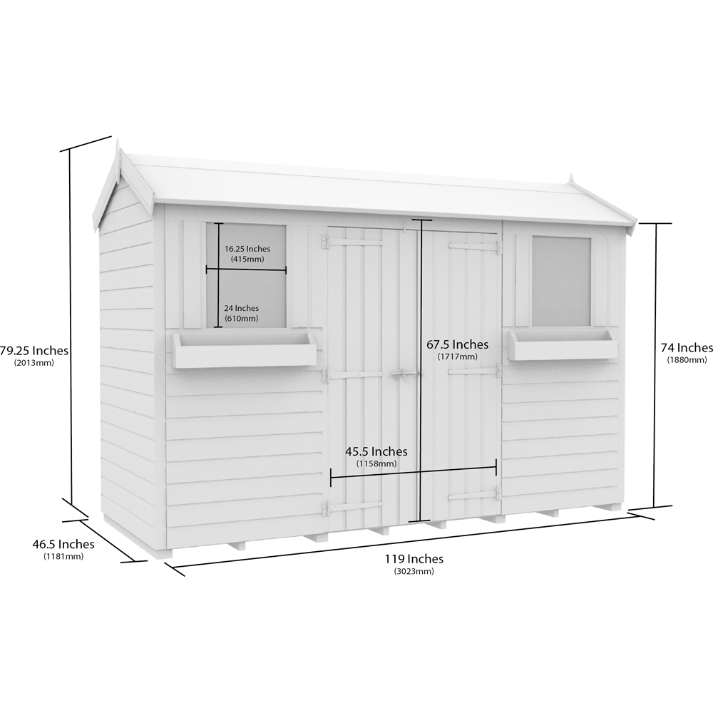 DIY Sheds 10 x 4ft Tongue and Groove Timber Apex Summer Garden Shed Image 9