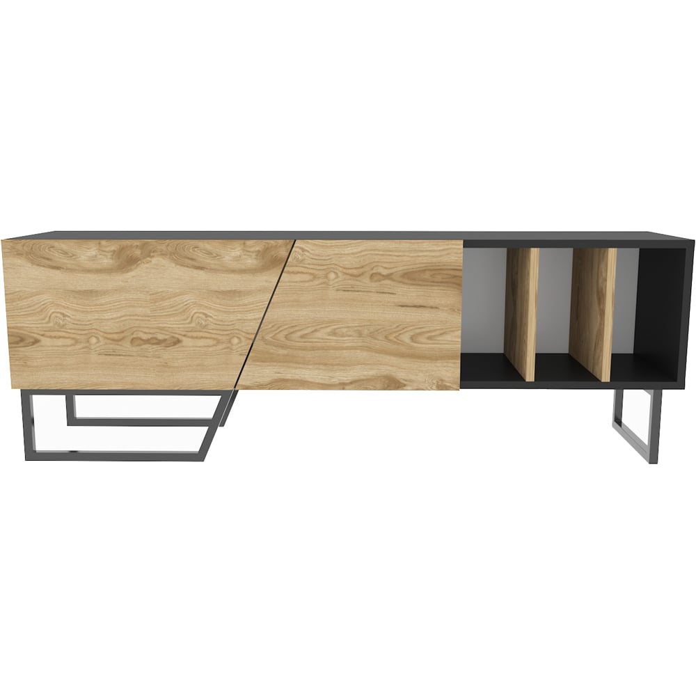 Decorotika Linossa 3 Shelf Black and Oud Marble TV Unit Image 5
