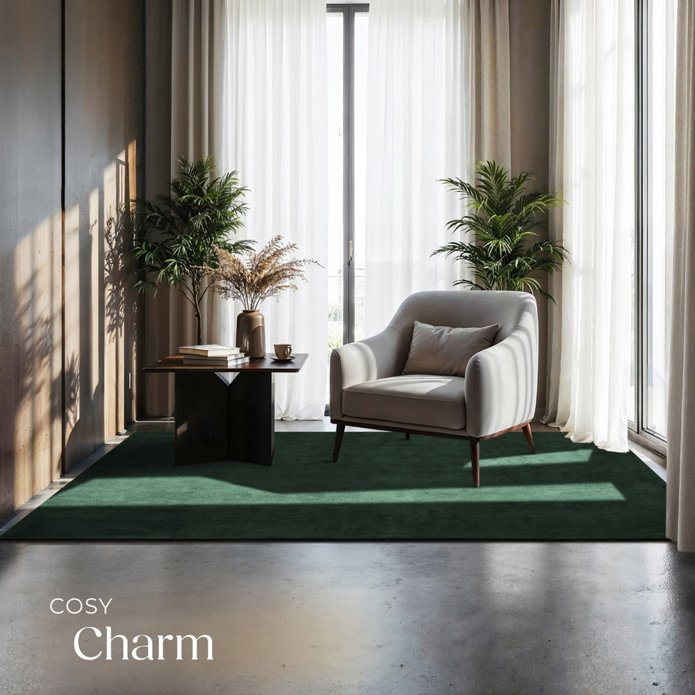 tectake Zonelle Green Short Pile Ultra Soft Rug 170 x 120cm Image 3