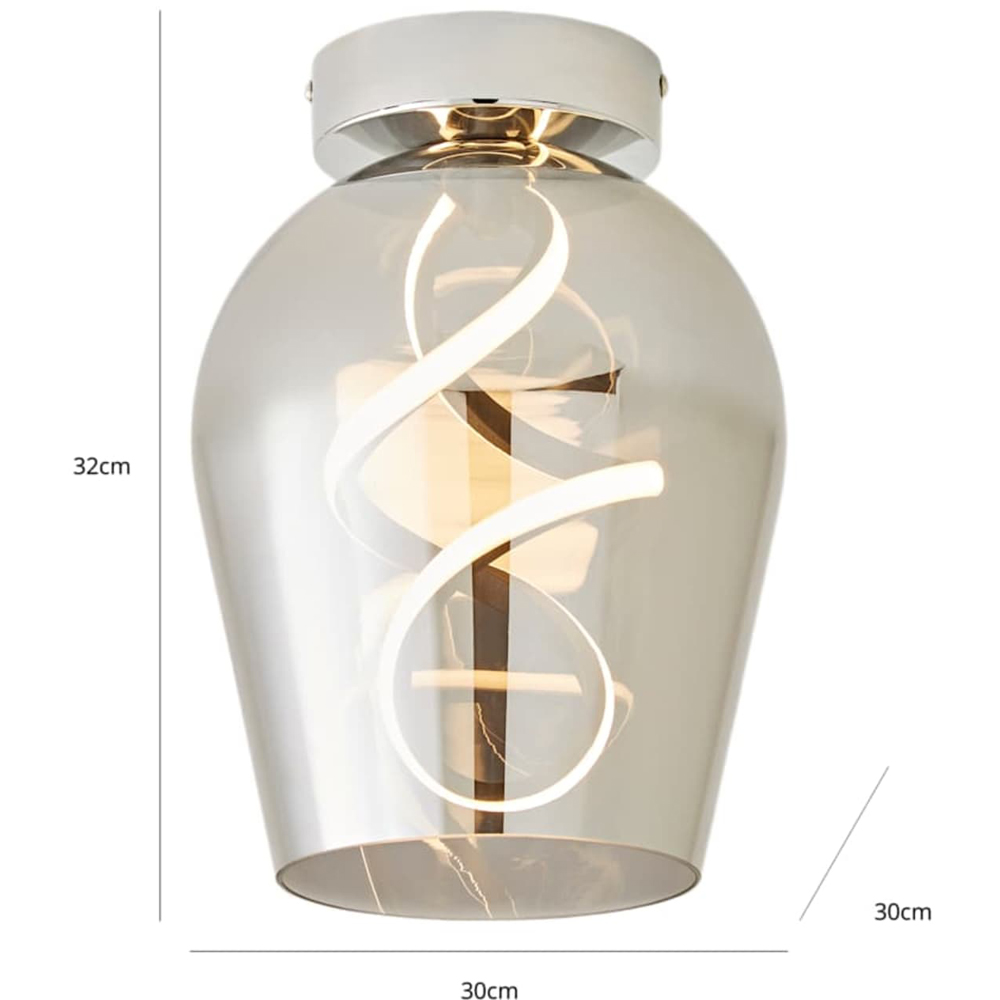 ValueLights Helix Smoked Glass Integrated LED Ceiling Light Image 7