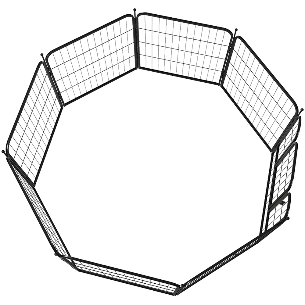 H&O Direct 8 Panel Mesh Metal Pet Playpen with Door 60cm Image 3