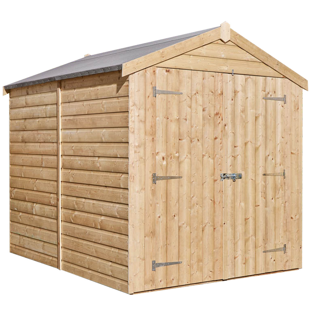 Rowlinson 8 x 6ft Double Door Shiplap Apex Shed Image 1