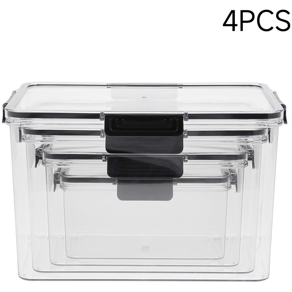 Living and Home Clear Stackable Fridge Organiser Storage Box Set 4 Pack Image 7