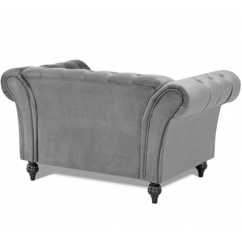 Home Detail Mayfair Grey Velvet Curved Sofa Chair Image 5