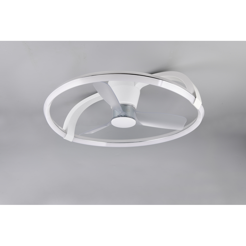 TRIO Stockholm Matt White Round LED Ceiling Light with Fan Image 4