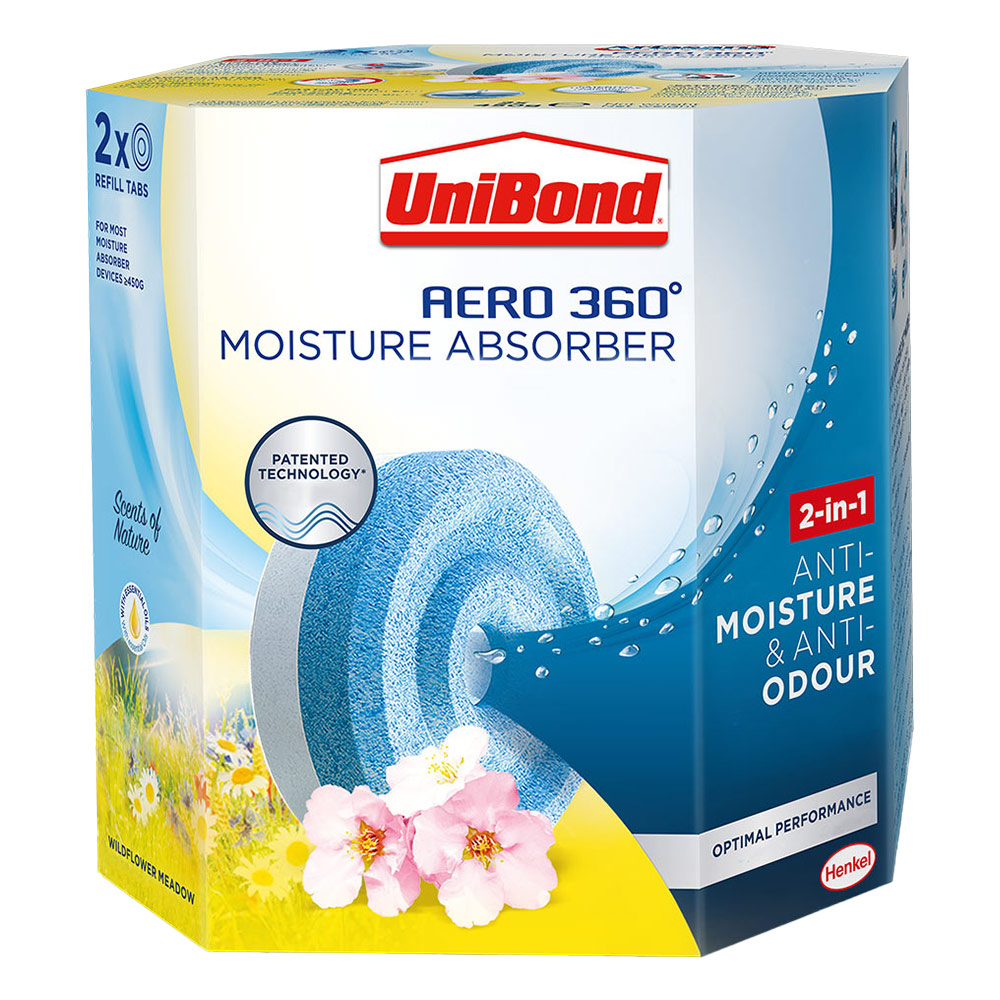 UniBond Aero 360 2 Pack Wildflower Meadow Moisture Absorber Refills Image 1