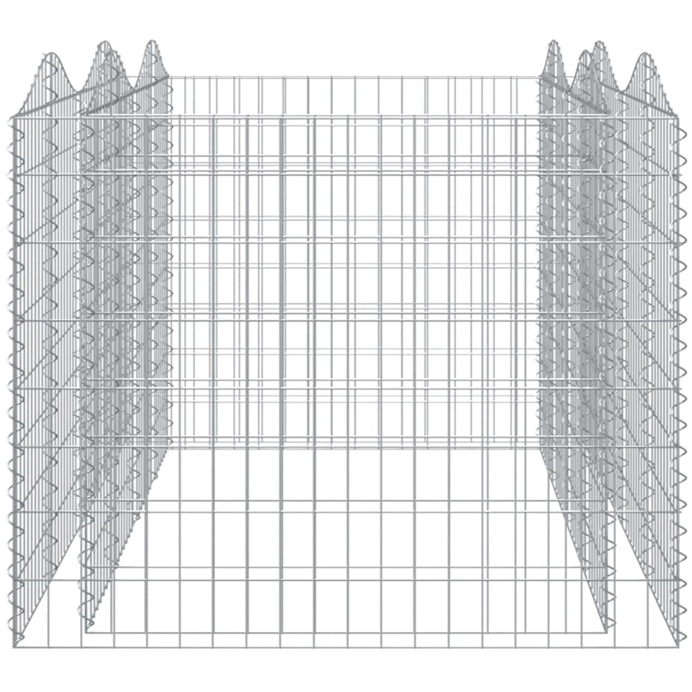 vidaXL Silver Galvanised Iron Arched Gabion Raised Bed 200 x 100 x 100cm Image 3