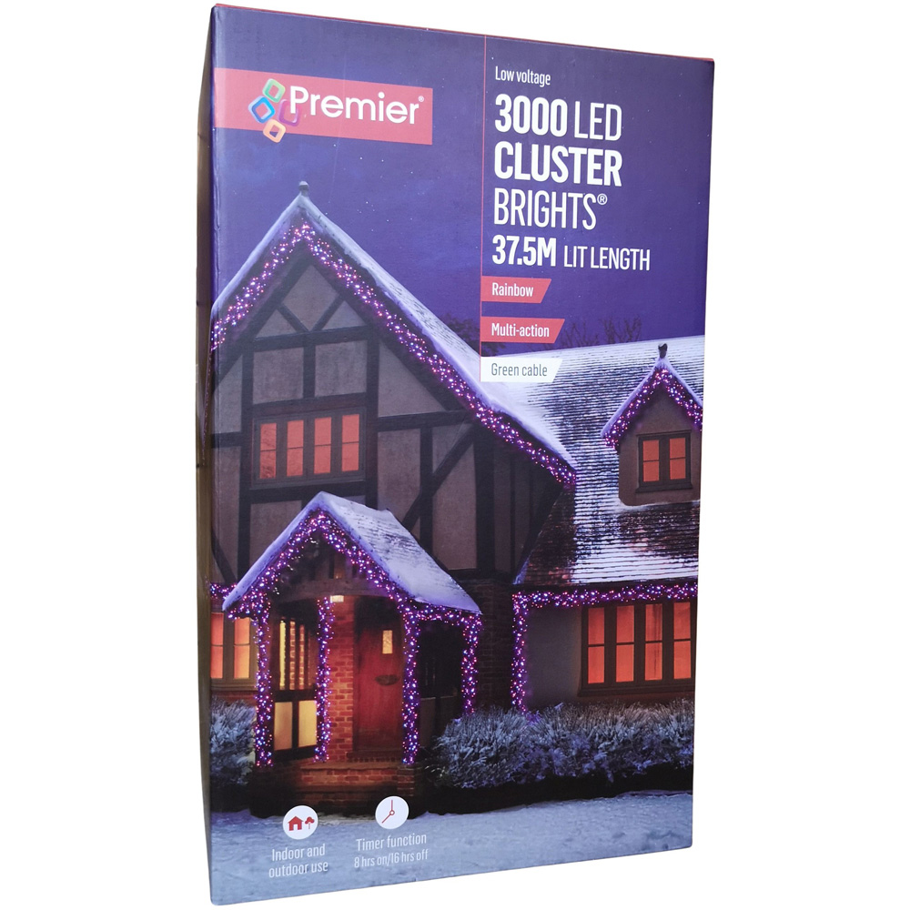 Premier ClusterBrights 3000 Rainbow LED Multi-Function Green Cluster Light 37.2m Image 8