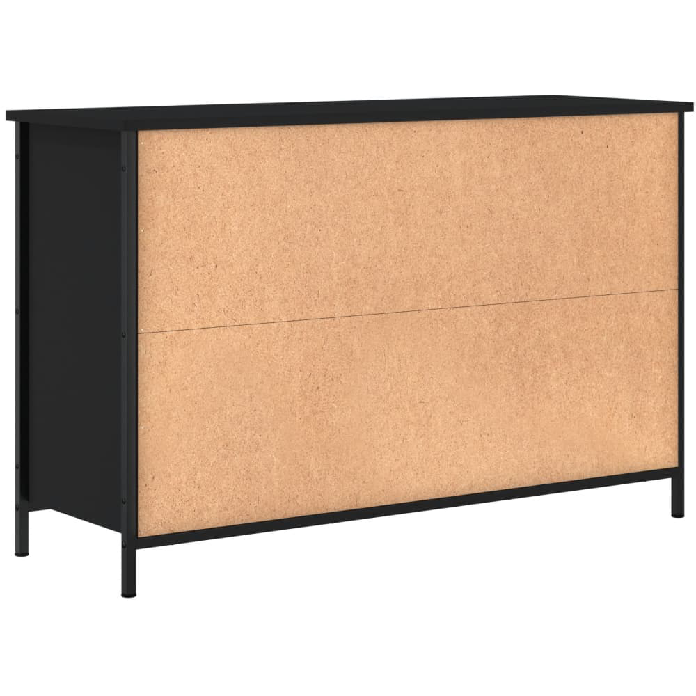 vidaXL 2 Door 2 Shelf Black TV Cabinet Image 6