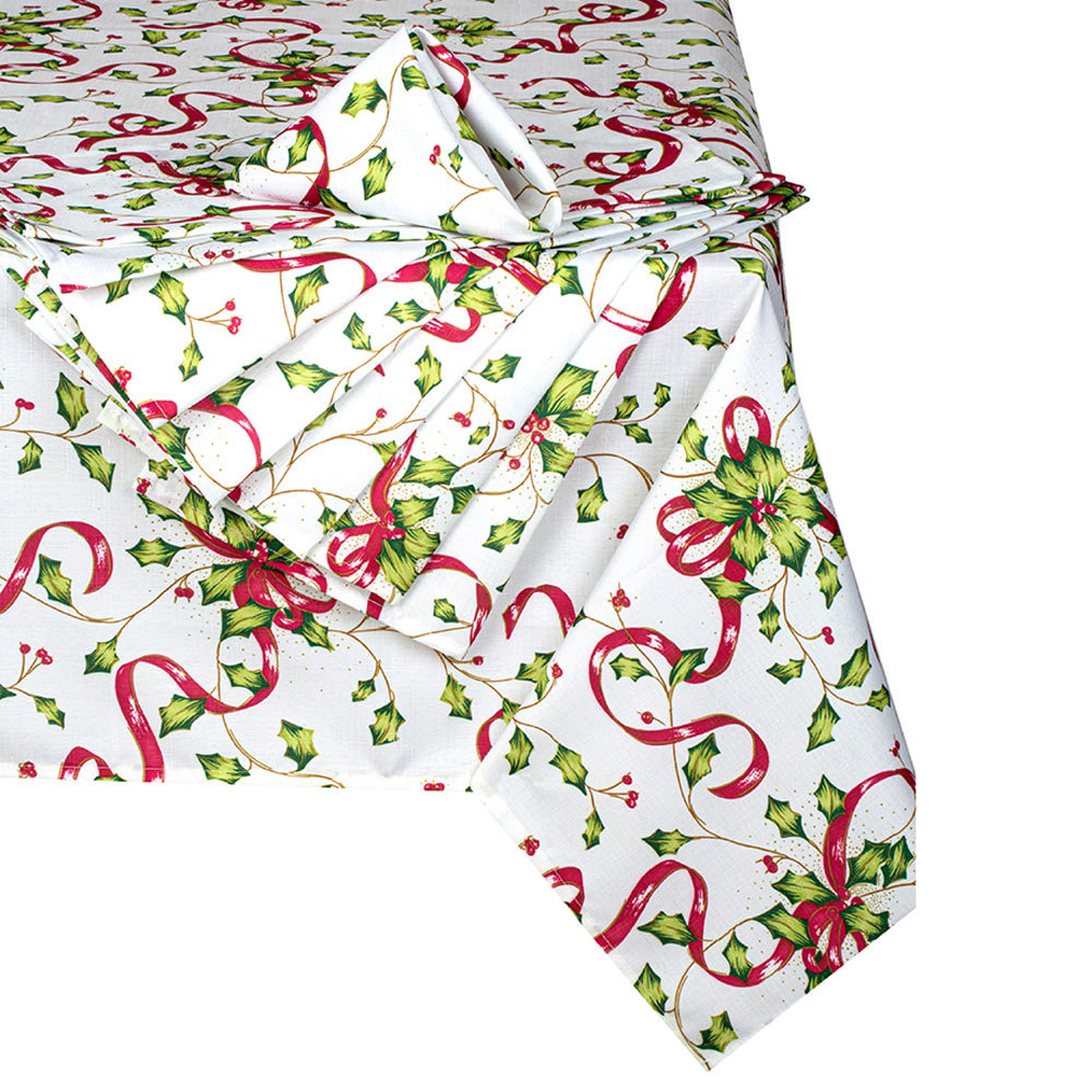 Waterside Holly 9 Piece Tablecloth Set Image 1