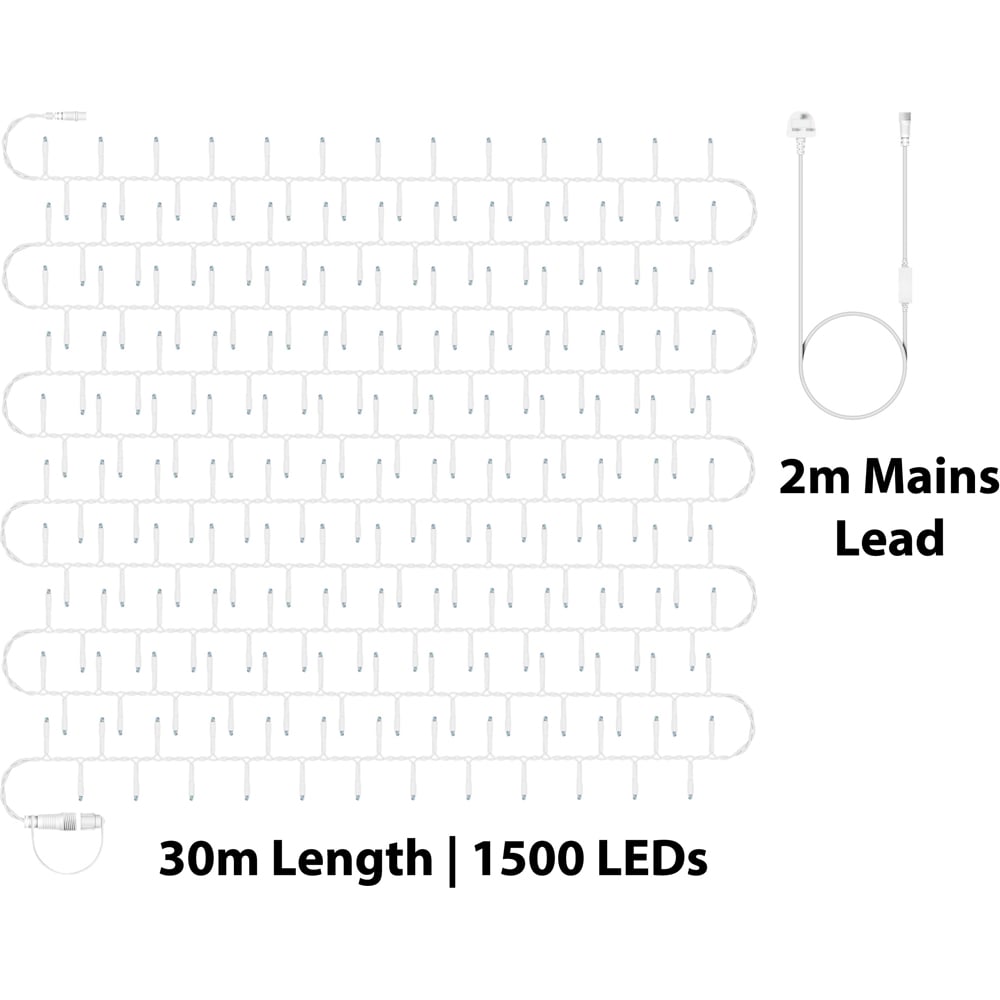Eagle Connect 1500 Warm White LED White Cluster Light 30m Image 9