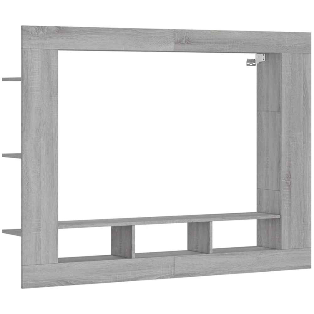 vidaXL 12 Shelf Grey Sonoma Wall Mounted TV Cabinet Image 2