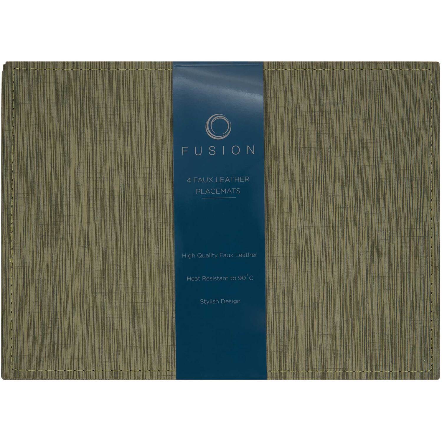 Pack of 4 Linen Texture Placemats - Sage Image 1