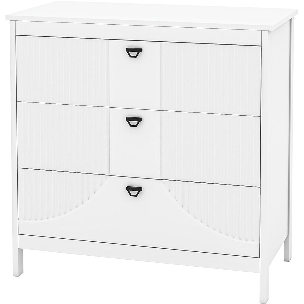 Costway 3 Drawer White Dresser with Anti-Toppling Kit Image 2