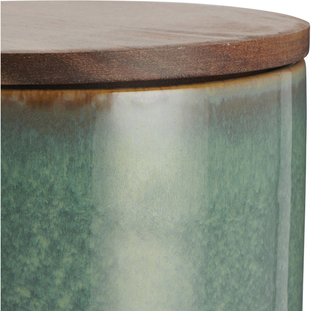 Wilko Green Reactive Glaze Storage Jar Image 3