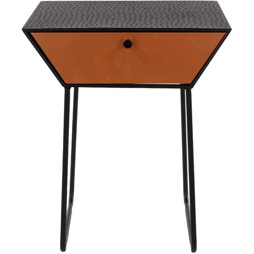Core Products Apollo Single Drawer Copper and Black Metal Bedside Cabinet Image 3