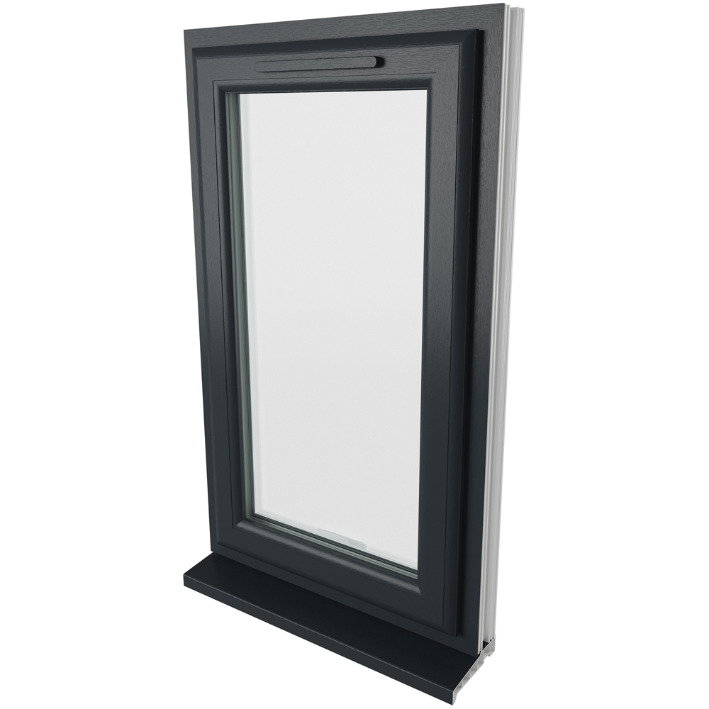 Crystal uPVC Triple Glazed Window Top Hung Opener Grey White Clear Glass 610x1040mm Image 9