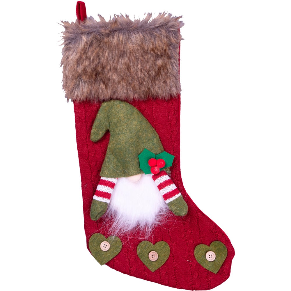 St Helens Luxury Red Gonk Christmas Stocking Image 1