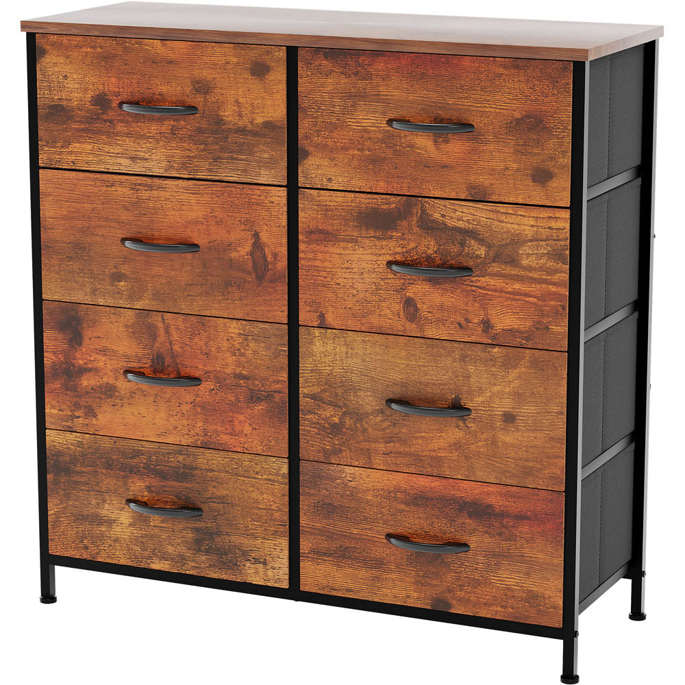 VIDA DESIGNS Chorley 8 Drawer Rustic Brown Fabric Chest of Drawer Image 2