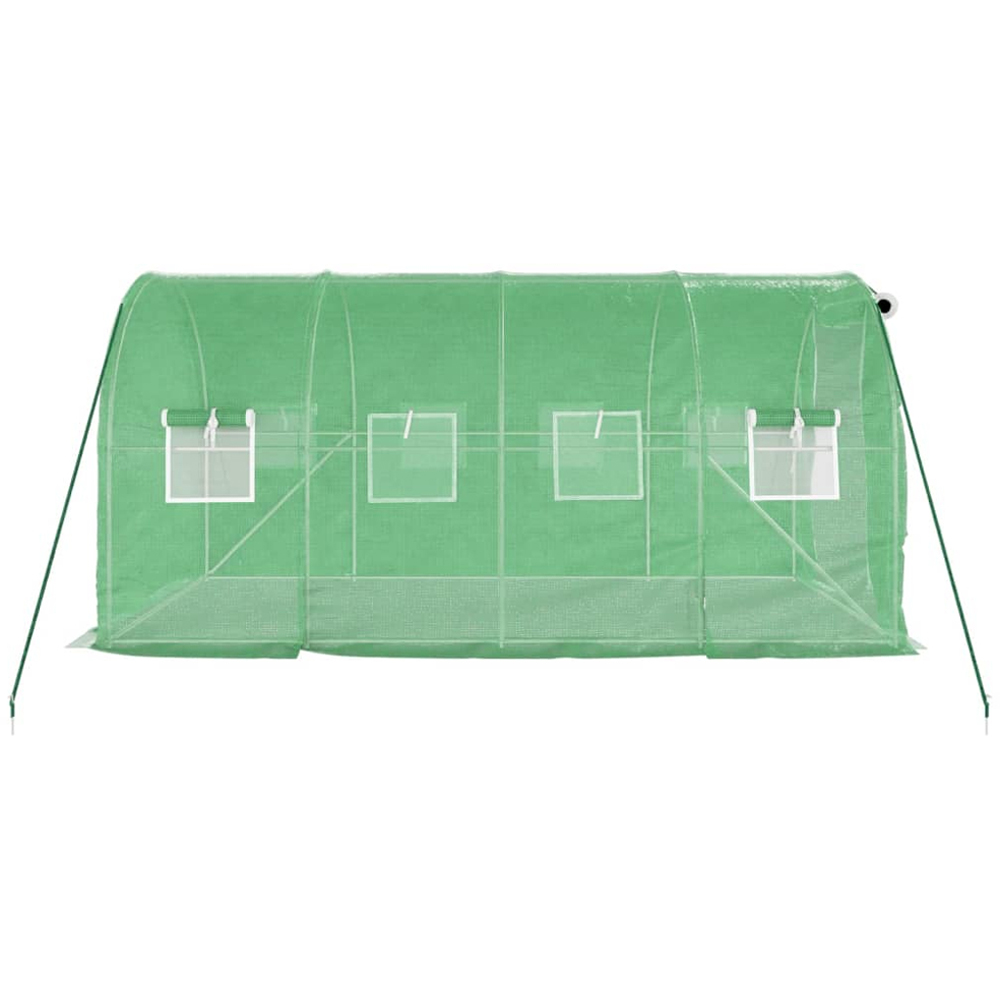 vidaXL Green Polyethylene Galvanised Steel Frame 13.1 x 6.5ft Greenhouse Image 2