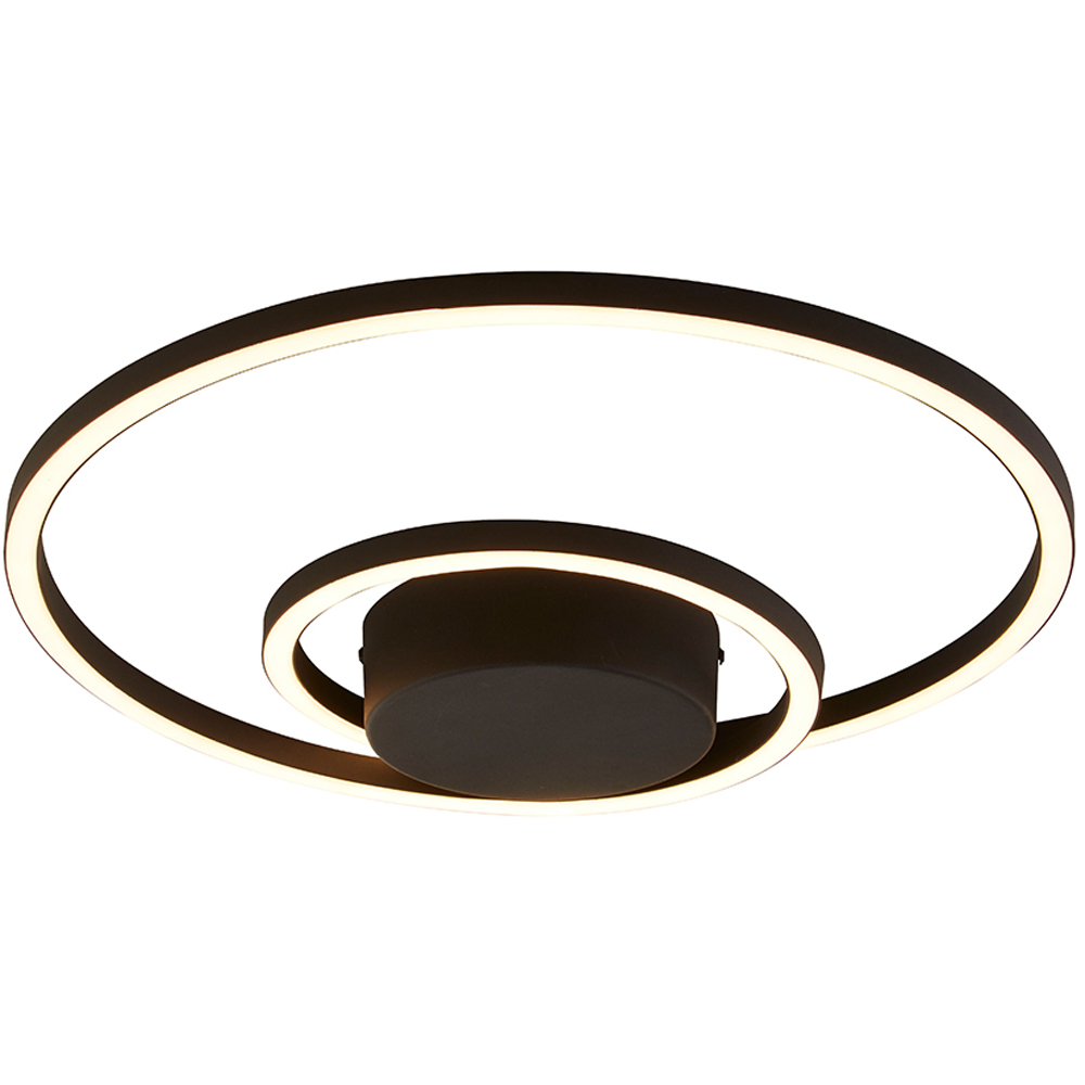 Lighting Collection Furness Matt Black LED Ceiling Flush Light Image 3