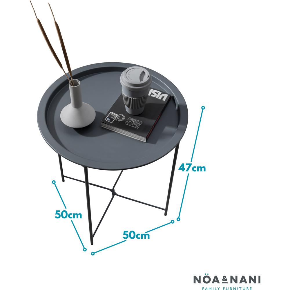 Noa and Nani Charcoal Grey Metal Side Table Image 5