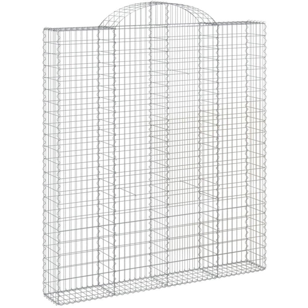 vidaXL Silver Galvanised Iron Arched Gabion Basket 200 x 30 x 220/240cm 8 Pack Image 1