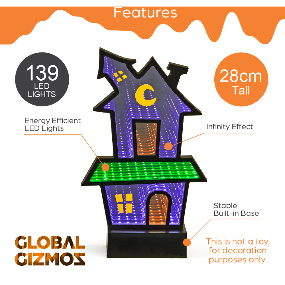Benross LED Infinity Spooky House Halloween Decoration 28cm Image 8