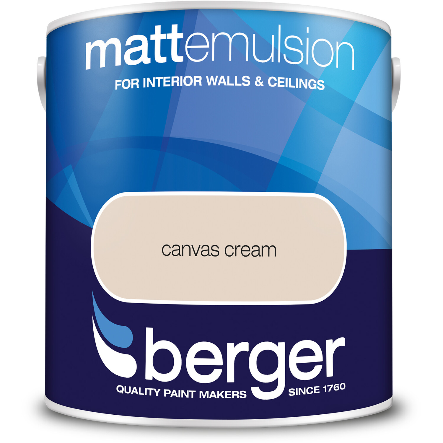 Berger Walls & Ceilings Canvas Cream Matt Emulsion Paint 2.5L Image 2