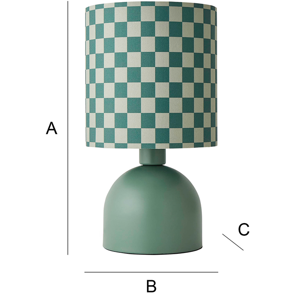ValueLights Miley Green Checkerboard Drum Lamp Shade Moss Green LED Table Lamp Image 8