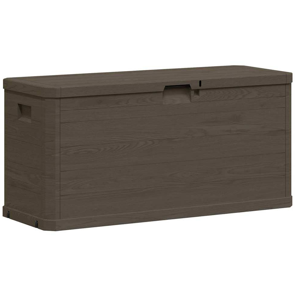 vidaXL 280L Brown Plastic Garden Storage Box Image 1