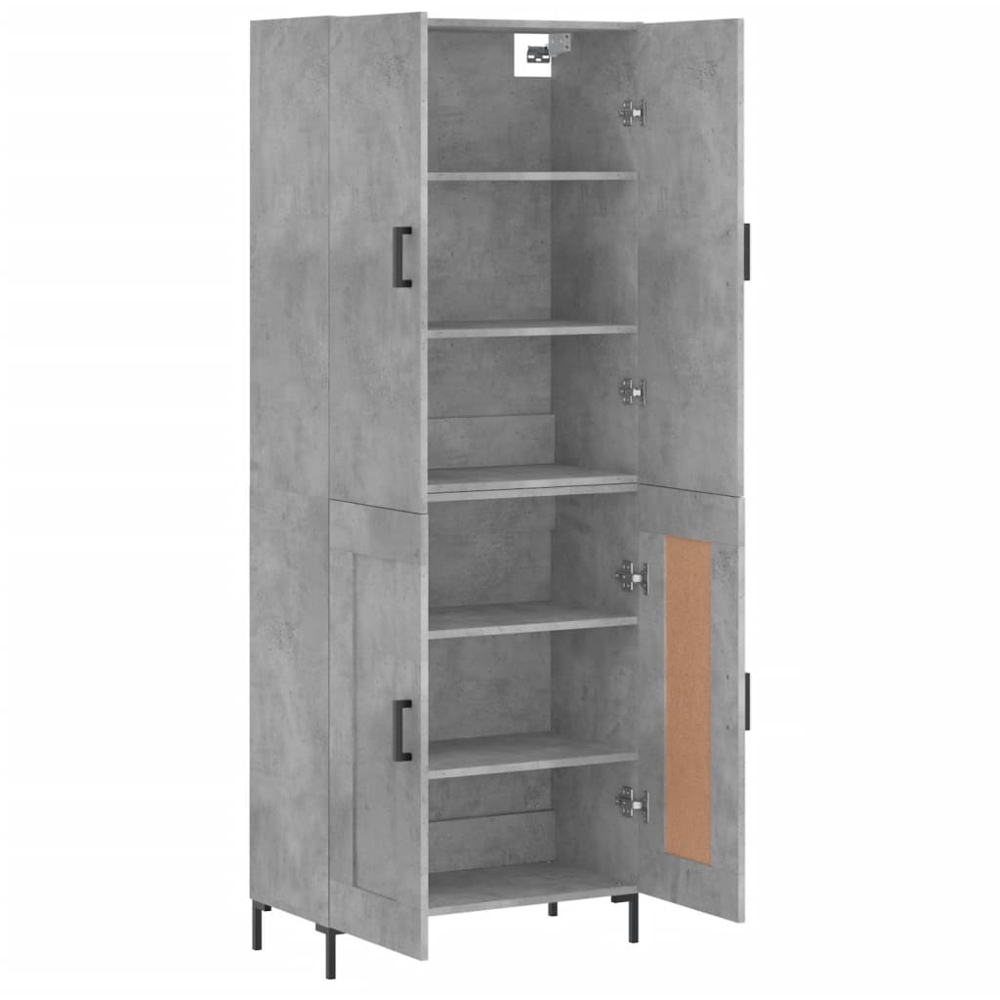 vidaXL 4 Door Concrete Grey Tall Highboard Image 4