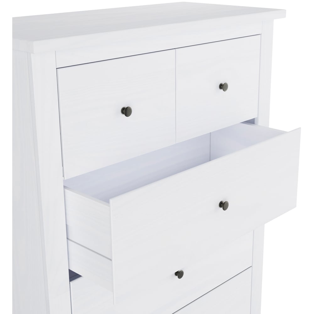 Havana 5 Drawer White Chest of Drawers Image 4