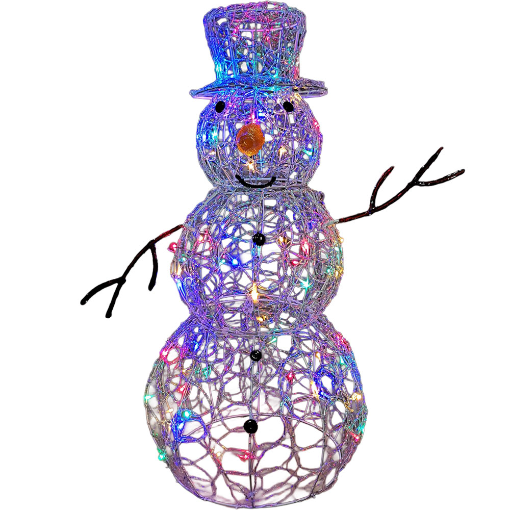 Premier 80 Multicolour LED Soft Acrylic Christmas Snowman 90cm Image 2