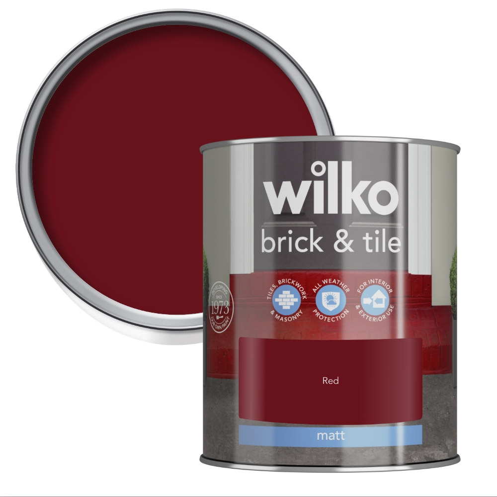 Wilko Brick & Tile Red Matt Paint 1L Image 1