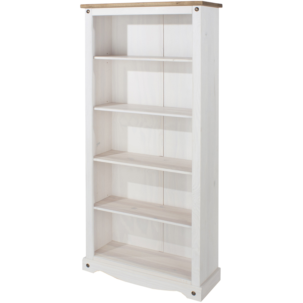 Core Products Corona 5 Shelf White Tall Bookcase Image 4