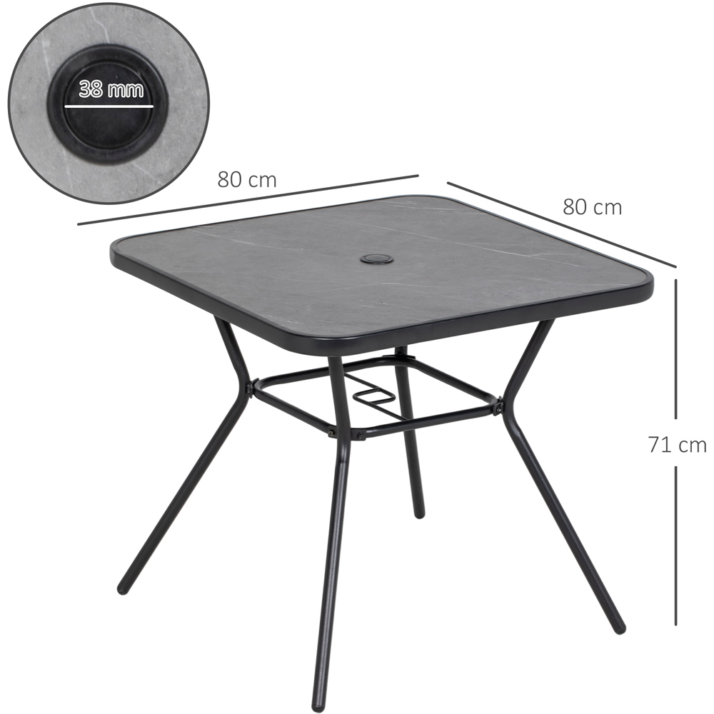Outsunny Square Coffee Table with Umbrella Hole Image 8
