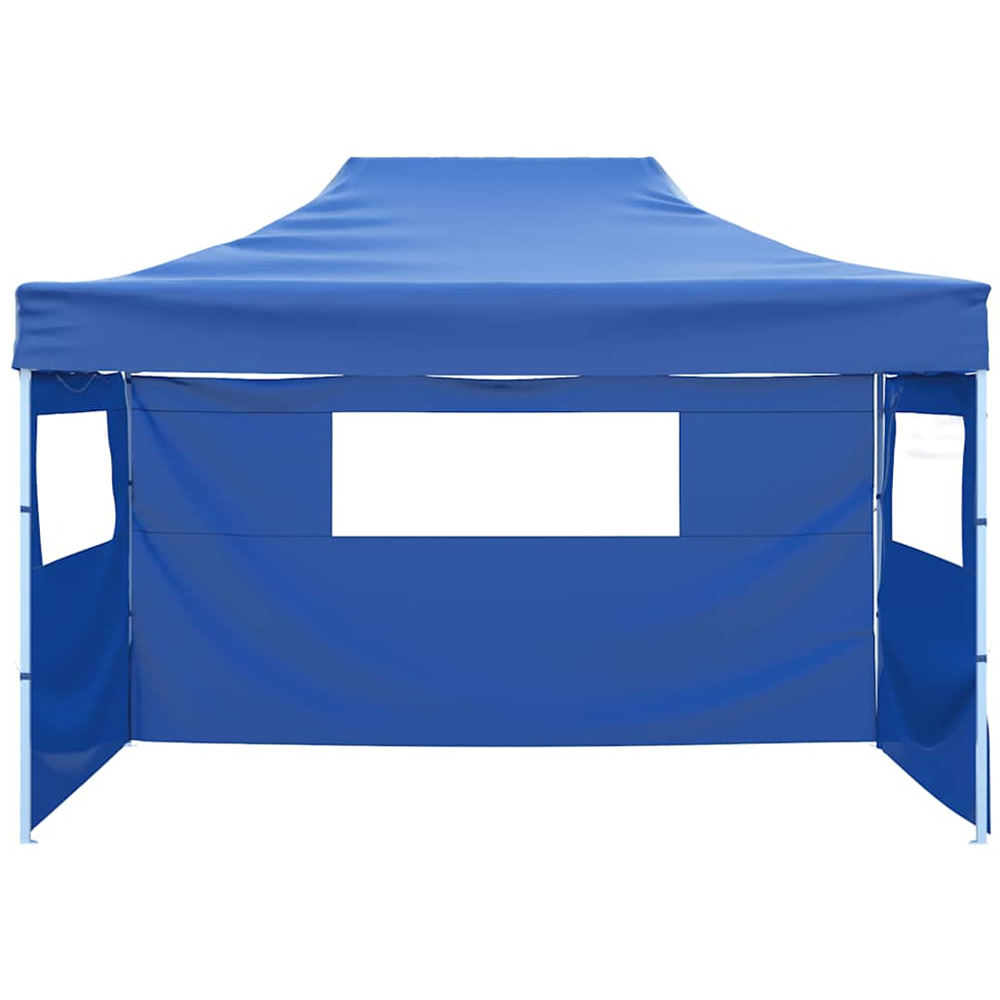 vidaXL 3 x 4.5m Blue Foldable Tent with 3 Side walls Image 2